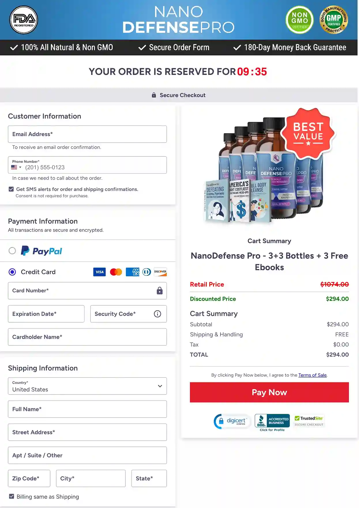 NanoDefense Pro Secure ClickBank Payment